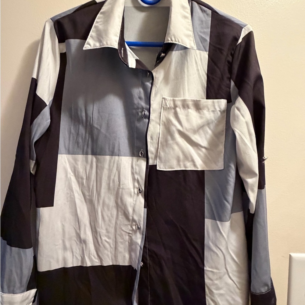 Modern Colorblock Button Down Shirt